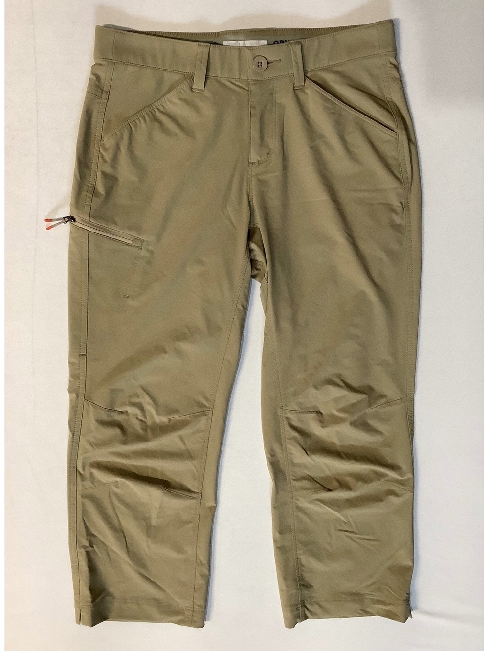 Orvis Women's Khaki Capri Pants Size 2 with Recycled Nylon and Spandex Blend